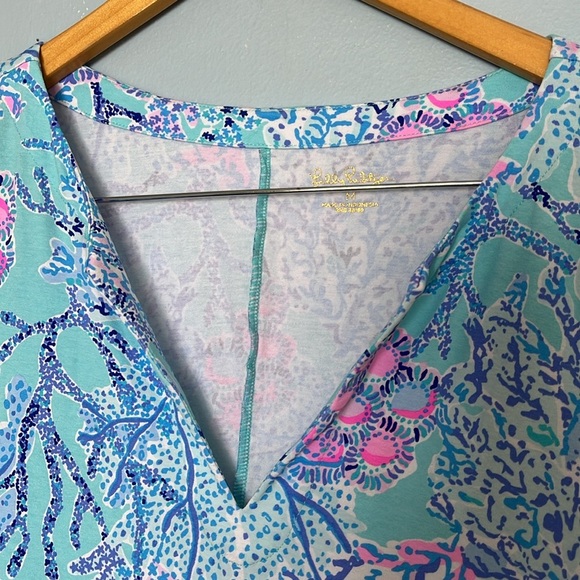 Lily Pulitzer Sophiletta UPF 50 Blue Ibiza Now You Sea Me Short Sleeve Dress - Picture 8 of 9